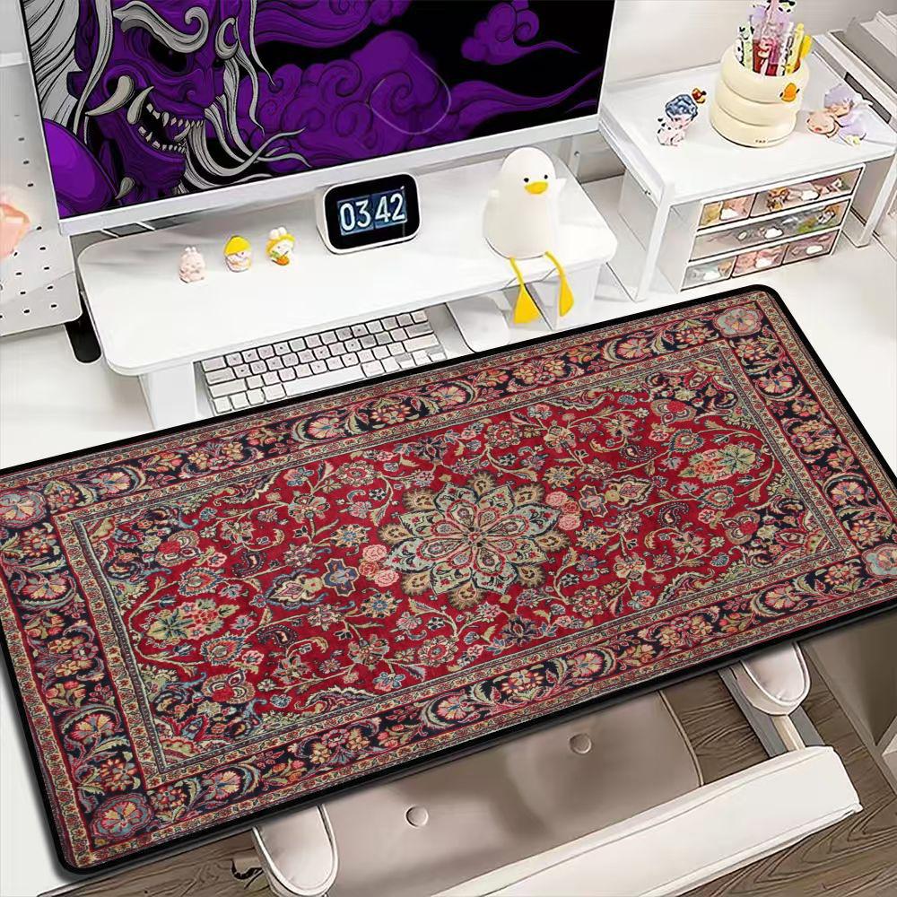 Retro Gaming Rug - 빈티지 페르시안 러그 패턴 대형 마우스