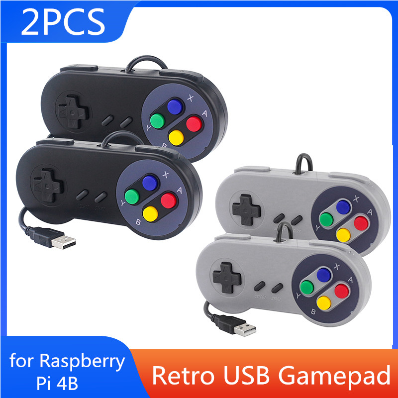 Retro Gaming Raspberry Pi 4 - 2PCs USB 게임 패드 레트로 게임