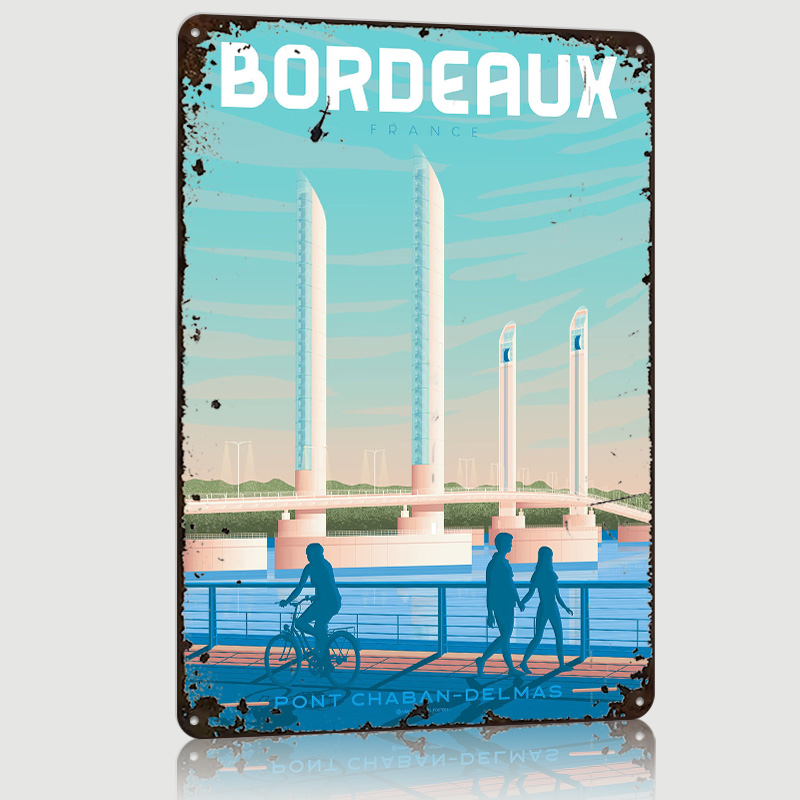 Retro Gaming France - 보르도 프랑스 금속 포스터 맞춤형 벽