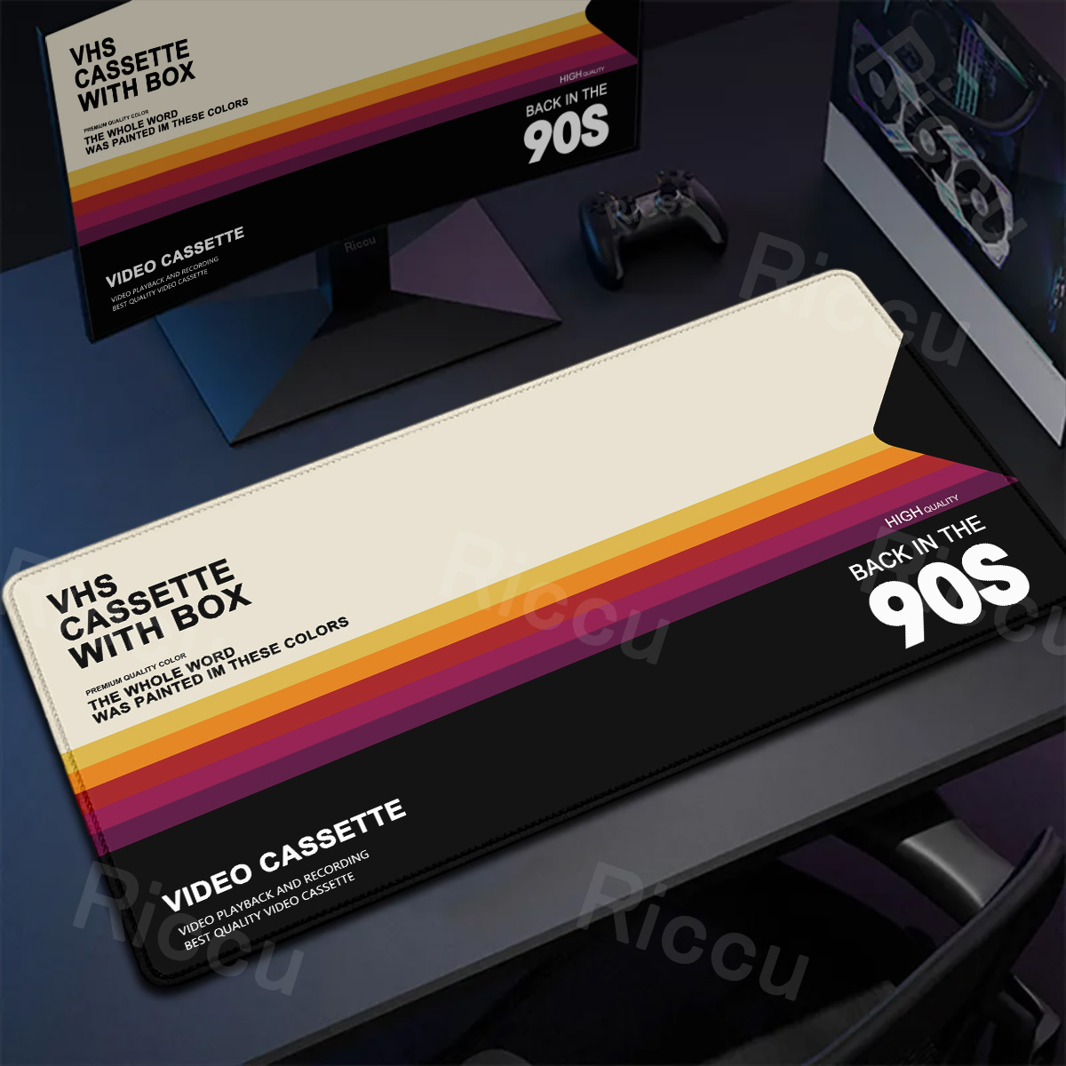 Retro Gaming Rug - 레트로 VHS 스타일 마우스 패드 Xxl