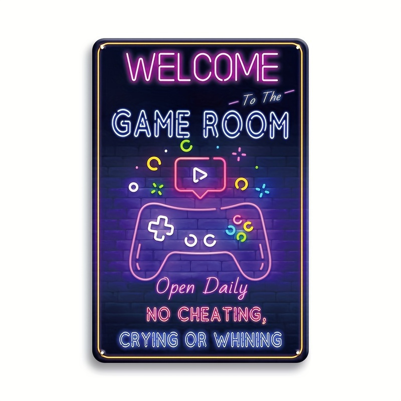 Retro Gaming Us - 게임룸에 오신 것을 환영합니다 금속 간판