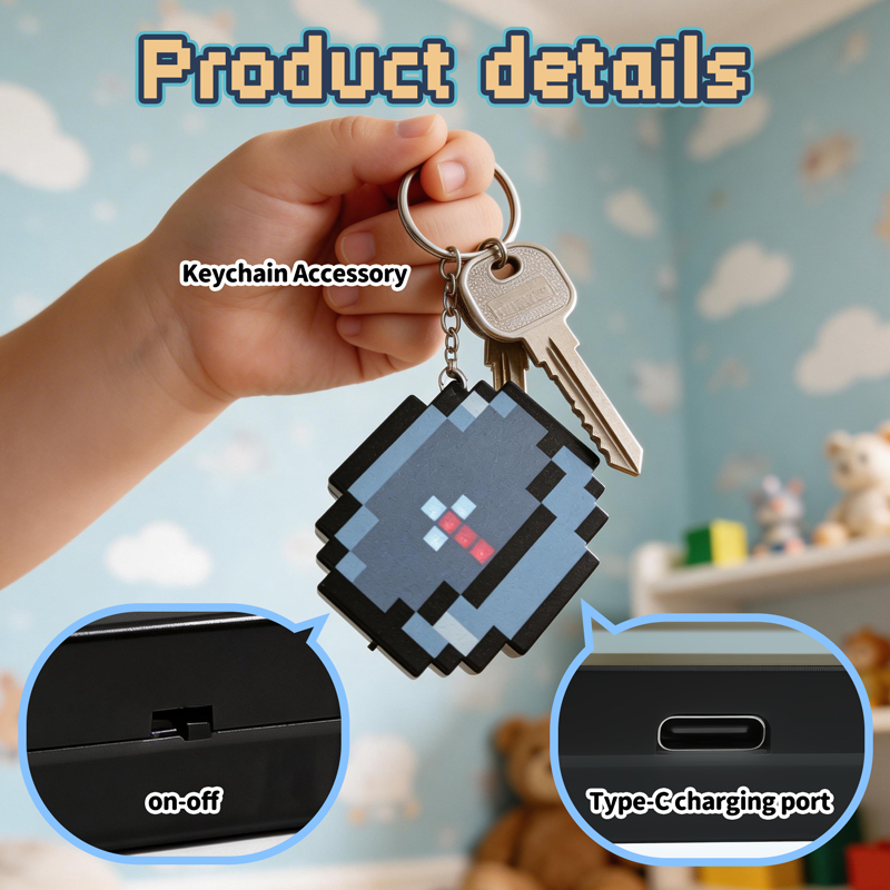 Retro Gaming Unit - 2026 신형 충전식 픽셀 나침반 열쇠고리