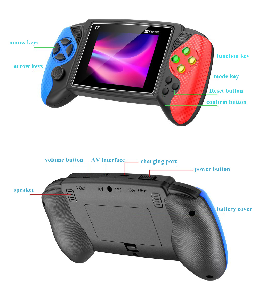 S7 레트로 휴대용 게임기 3.5인치 LCD 화면 62 - Retro Gaming Handheld Console 리뷰 및 가격