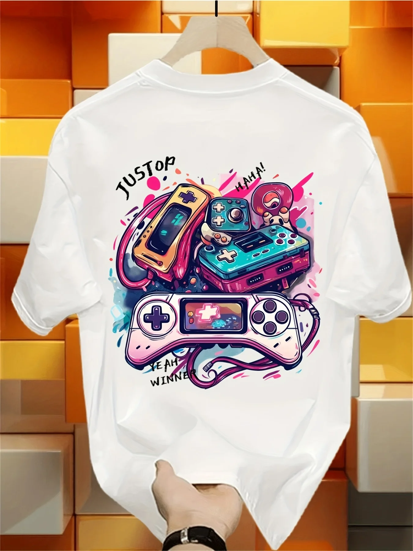레트로 그래피티 게임패드 아트 양면 프린트 티셔츠 부드 - Retro Gaming Jersey 리뷰 및 가격