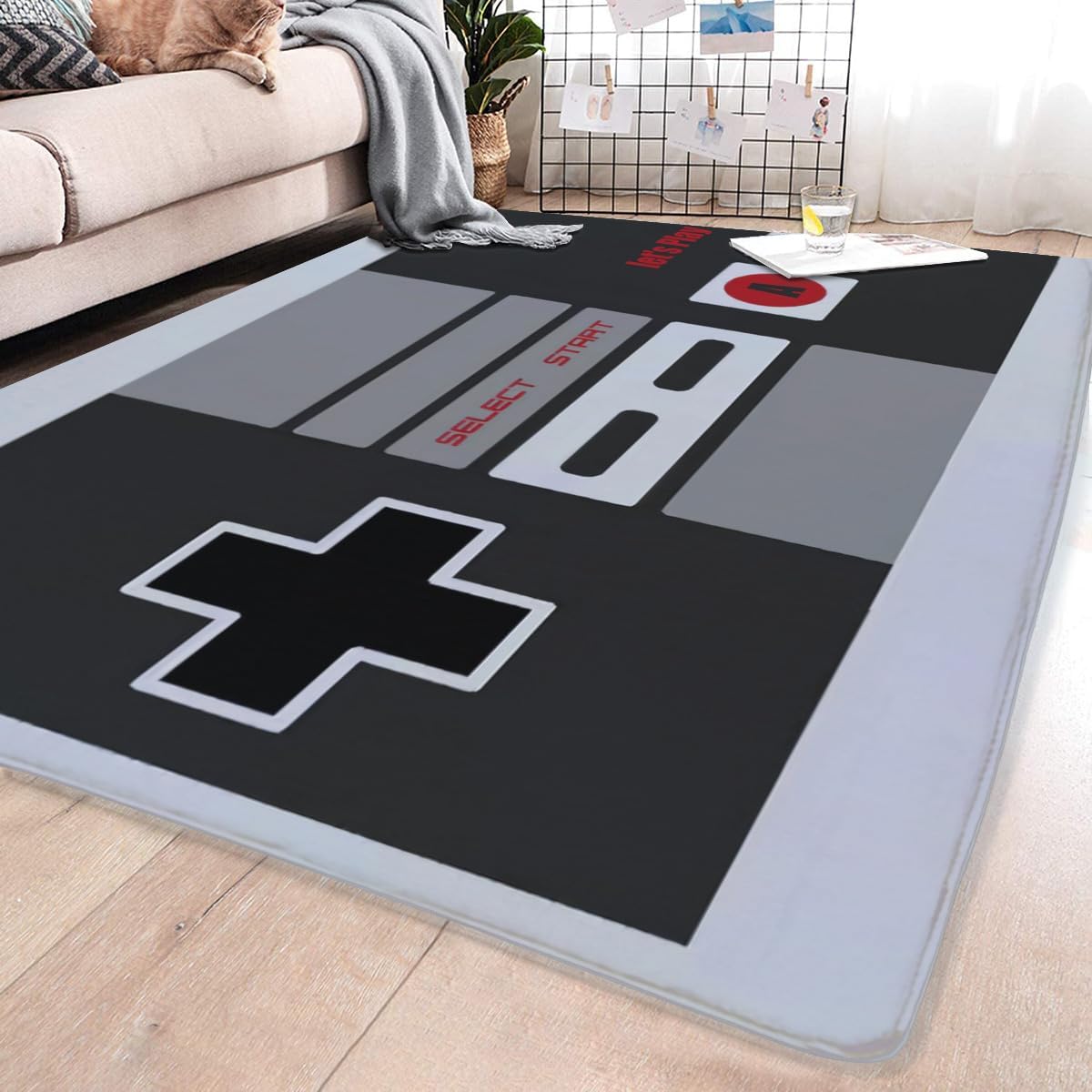 빈티지 NES 컨트롤러 테마 러그, 게임룸 및 침실용  - Retro Gaming Rug 리뷰 및 가격