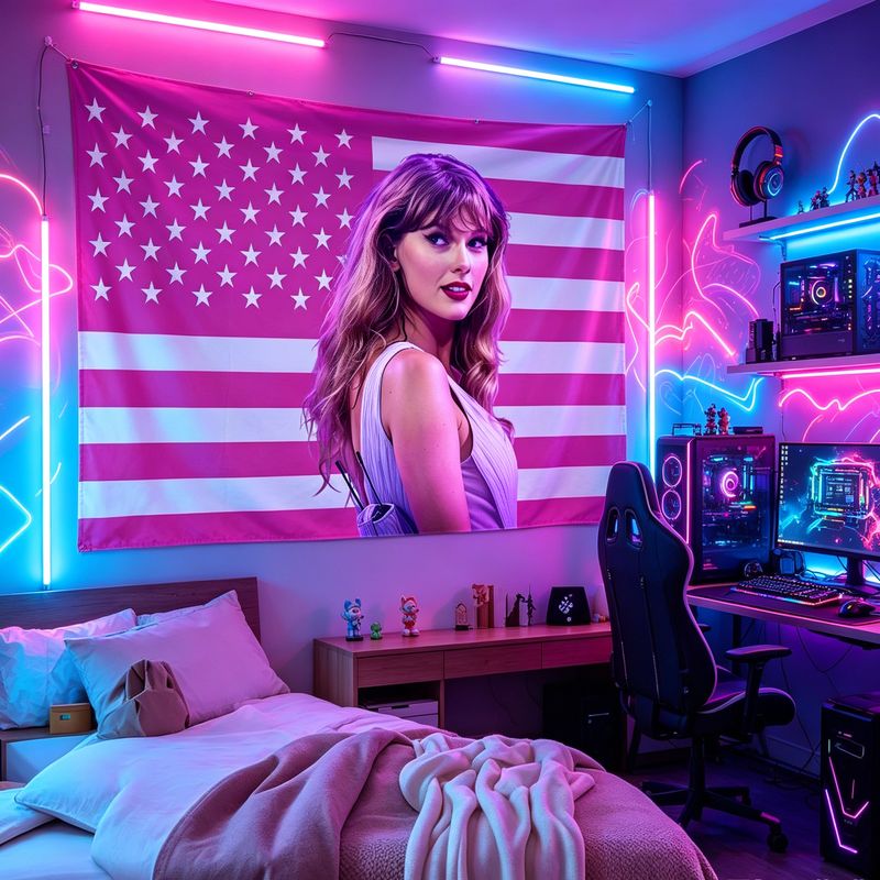VIKAMA 미국 국기 여성 가수 프린트 태피스트리,  - Retro Gaming Aesthetic 리뷰 및 가격