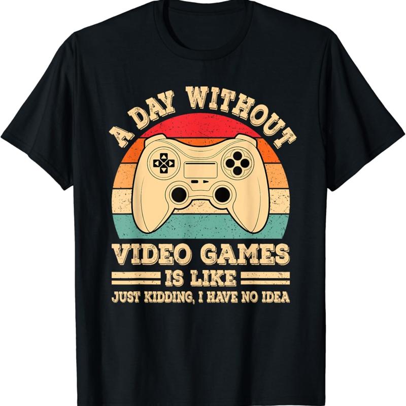 비디오 게임 없는 하루 재미있는 게이머 레트로 빈티지  - Retro Gaming T Shirts 리뷰 및 가격
