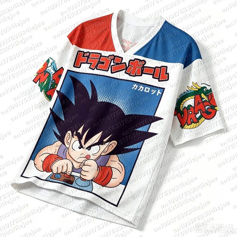 드래곤볼 키드 고쿠 레트로 게임 V넥 저지, 남녀 어린 - Retro Gaming Jersey 리뷰 및 가격