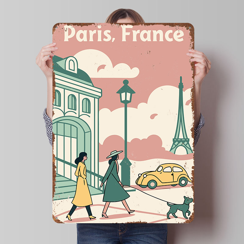 파리 프랑스 여행 인쇄 포스터 맞춤형 레트로 벽 예술  - Retro Gaming France 리뷰 및 가격